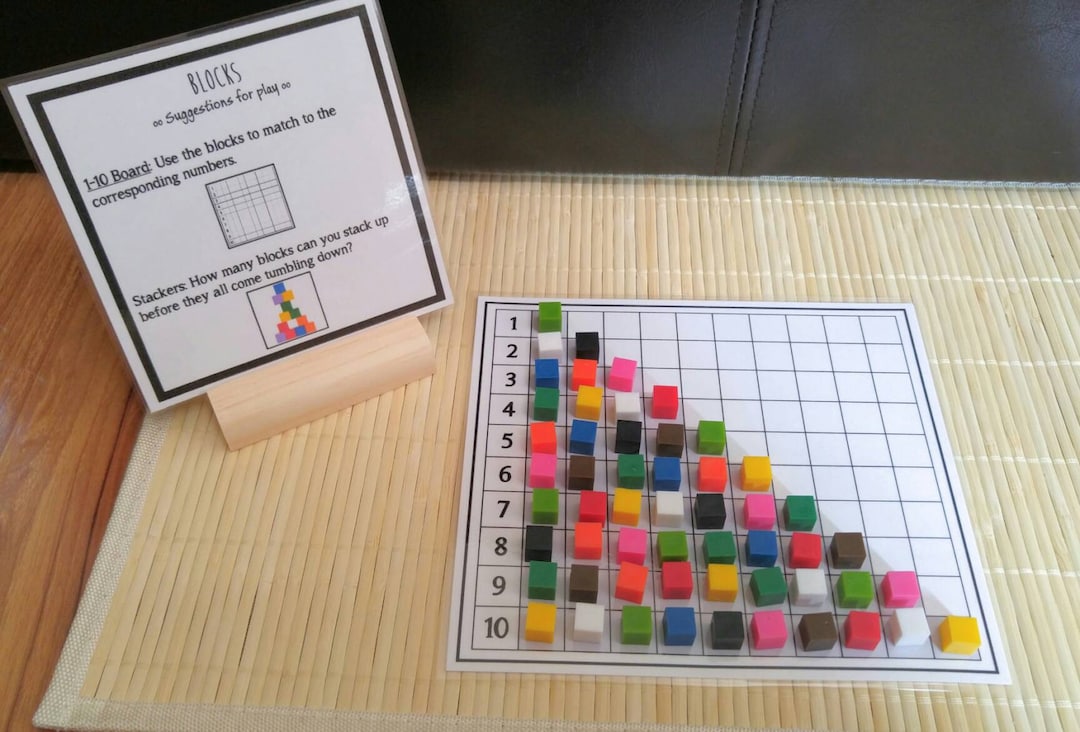 Blocks Math Busy Bag: Stacking & Counting Game for Kids - Etsy