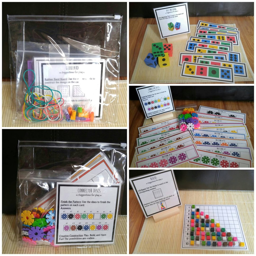 Kids' Busy Bag Set: Math Games, Fine Motor Skills - Etsy