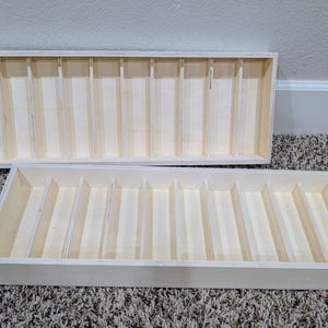 Large Wooden Box, Rectangle Wood Bin, 11 Section Box