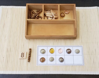 Math Activity Set, 1-10 Practice, Bead Bar Triangle, Fine Motor Skills, Gift for Kids, Montessori, Reggio Emilia, Teacher Resources