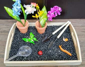 Spring Garden Sensory Bin: Montessori Fine Motor Skills Activity
