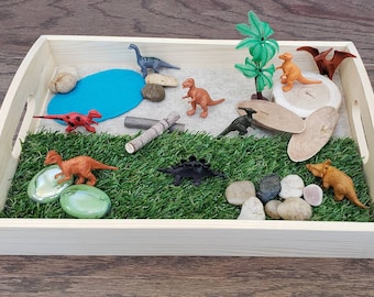 Dinosaur Sensory Activity Set, 3 Activities in 1, Fine Motor Skills, Kids Gift, Montessori, Reggio Emilia, Waldorf