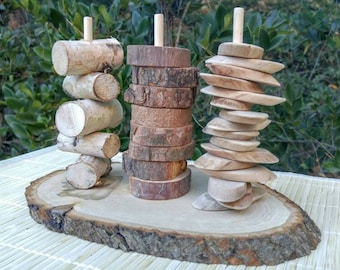 Natural Wood Sorting, Fine Motor Skills, Gift for Kids, Montessori Classroom, Reggio Emilia, Waldorf, Teacher Resources