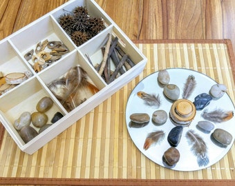 Nature Tinker Tray, Loose Parts Exploration, Mandela, Fine Motor Skills, Gift for Kids, Montessori, Reggio Emilia, Teacher Resources