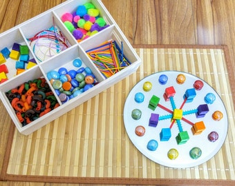 Fiesta Tinker Tray, Loose Parts Exploration, Mandela, Fine Motor Skills, Gift for Kids, Montessori, Reggio Emilia, Teacher Resource, Therapy