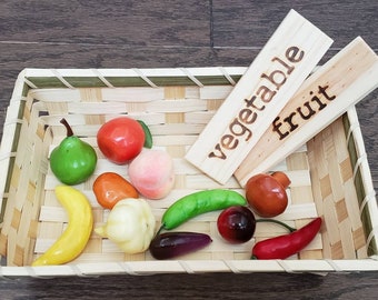 Fruit/Vegetable Sorting Set, Montessori Object Classification, Gift for Kids, Reggio Emilia, Teacher Resources