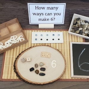 Exploración de números con piezas sueltas, Actividad matemática, Motricidad fina, Regalo para niños, Aula Montessori, Reggio Emilia, Recursos para docentes