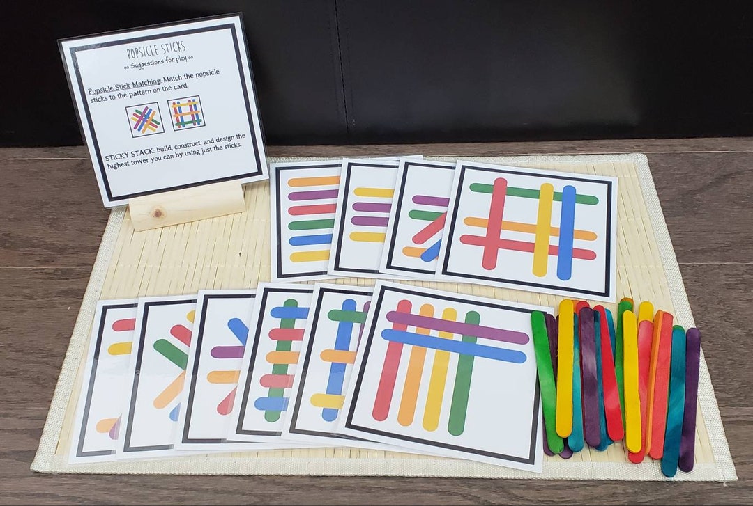 2 in 1 Craft Stick Busy Bag, Game for Kids, Fine Motor Skills, Gift for