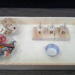 Juego de actividades de construcción de palabras, objetos CVC, palabras de 3 letras, serie rosa, regalo para niños, aula Montessori, recursos para docentes