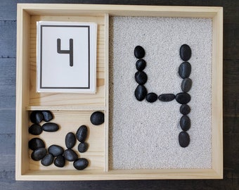 Letter/Number Sand Tray, Fine Motor Skills, Gift for Kids, Montessori Classroom, Reggio Emilia, Teacher Resources