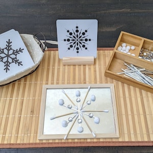 Loose Parts Snowflake Exploration, Build a Snowflake, Fine Motor Skills, Gift for Kids, Montessori, Reggio Emilia, Teacher Resources