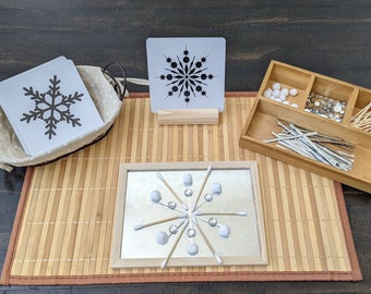 Loose Parts Snowflake Exploration, Build a Snowflake, Fine Motor Skills, Gift for Kids, Montessori, Reggio Emilia, Teacher Resources