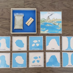 Land & Wasser Form Aktivitätsset, Objektzuordnung, Geschenk für Kinder, Kulturell / Geographie / Wissenschaft, Montessori, Klassenzimmer Aktivität, Ressourcen für Lehrer