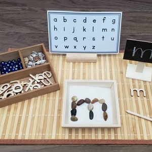 Exploración de letras con piezas sueltas, Actividad del alfabeto, Motricidad fina, Regalo para niños, Aula Montessori, Reggio Emilia, Recursos para docentes