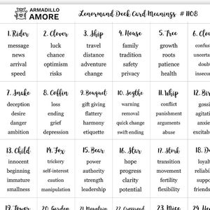 Lenormand Card Keyword Meaning Stickers for Journal - 1" x 0.6" - Lenormand Journaling Stickers, Fortune Telling Stickers 1108