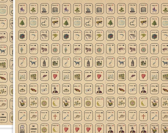 Tiny Lenormand Stickers for Journaling - (0.625 in x 0.5 in) Stickers - Track Lenormand Oracle Card Readings