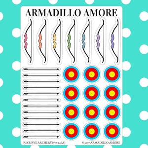 Adesivos para arco composto recurvo - Adesivos para alvos - Adesivos para flechas - Adesivos para atividades de acampamento - Adesivos para caça - 246