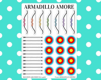 Recurve Compound Archery Bow Stickers - Target Stickers - Arrow Stickers - Camp Activity Stickers - Hunting Stickers - 246