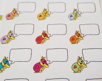 Aarti Armadillo Speaks Stickers - Write Your Own Message - Matte - Premium Quality - Colorful - 542