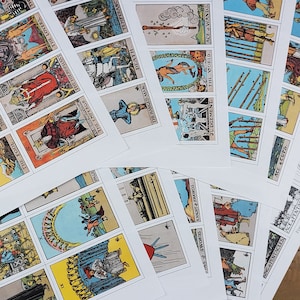 DIGITALES Tarot (3,7 Zoll hoch) Deck zum Ausdrucken, mit allen 78 Karten - pdf Datei - 10 Seiten