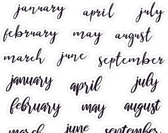 Calligraphy Months Script - Bullet Journal - Hobonichi - Creative Planning - Monthly Layout - Typography - 551