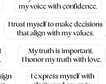 Self-Expression Affirmation Stickers - Mantras Stickers for Journals, Planners, Celebrate Your Voice & Unique Path - 804