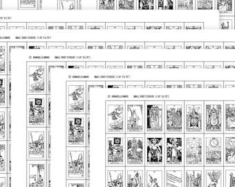 Small Black and White Tarot Card Stickers - 1.25 inches x 0.75 inches - Tarot Planner, Tarot Journal, Tarot Journaling