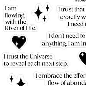 Adesivos de Mantra de Abundância - Afirmações Positivas, Adesivos de Manifestação para Diários de Manifestação, Planejadores, Mentalidade da Lei da Atração - 800