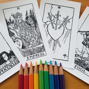 Färben Sie Ihre eigenen Tarot-Aufkleber - 10,8 cm - Tarot-Journal-Aufkleber - Schwarz und Weiß - Tarot-Journal - Premium Qualität - 1083