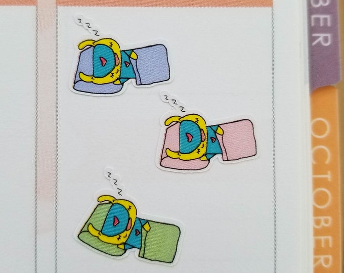 Sleeping Aarti Armadillo {20 Cute Functional Stickers: Me Time, Happy, Lazy Day, Sleep In, Sleep Over, Rest, Snooze} 398