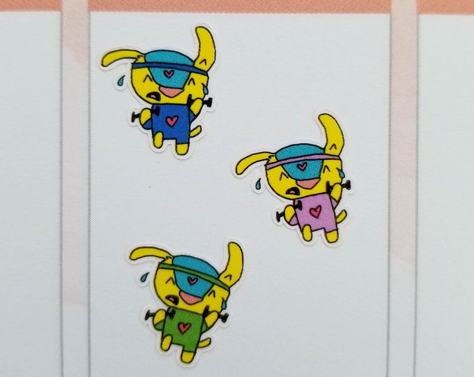 Cardio Aarti Armadillo Planner Sticker - Workout, Exercise, Fitness, Sweat, Health, Gym, Heart - Cute Animal Cartoon Character - 400