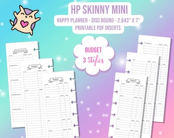 SKINNY MINI Happy Planner Digital Printable - Budget Spread - Simple Budget - Weekly Budget - hp Financial Planner Printable - Budgeting