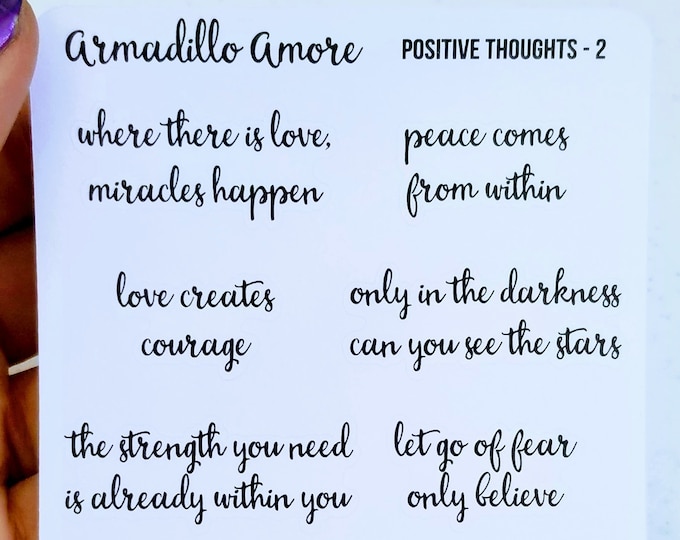 Positive Thoughts Planner Stickers - Collection 2 - Joy - Inspiration - Power of Positivity - Patience - Peace - Strength - 1072
