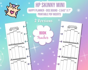 SKINNY MINI Happy Planner Digital Printable - Book Shelf Spread - Track Books - Book HP Planner Insert - hp planner printable