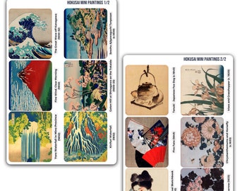 Katsushika Hokusai Mini Fine Art Painting Stickers - 1077