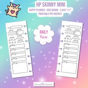 SKINNY MINI Happy Planner Digital Printable - Daily Tracker Weather Water Exercise Productivity Mood Meals