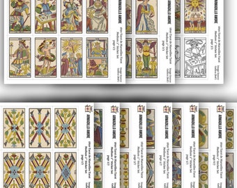 Medium Tarot de Marseille Stickers - (2 inch) - Marseille Tarot Stickers Full Deck - Marseilles Tarot - Fortune Telling - Tarot Reader Gift
