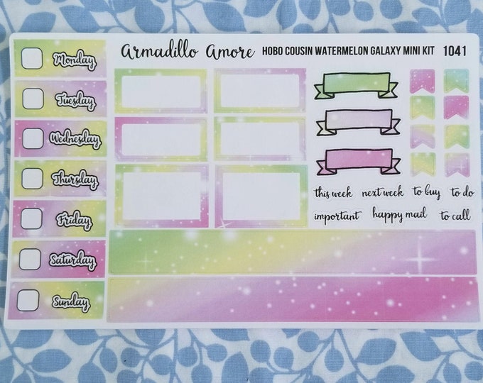 Hobonichi Cousin Watermelon Galaxy Mini Kit - A5 - Weekly Planner Sticker Kit - 1041