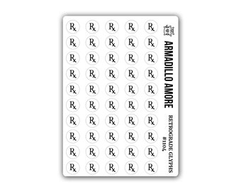 Retrograde Glyph Astrology Stickers - 0.375 inch Small Stickers - Retrograde Motion Stickers - Astrological Sticker - 1104