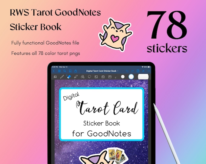 GoodNotes Tarot Sticker Book, Digital Tarot Card Stickers in GoodNotes File, Digital Tarot Planner Stickers, Digital Tarot Journal Workbook