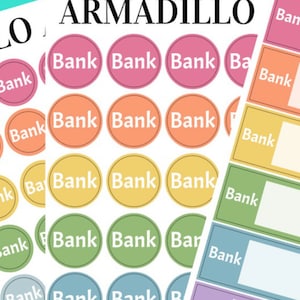 Bankerinnerungs-Planeraufkleber - Regenbogen-Symbol Punkte & Viertelboxen - Budgetierung, Finanzierung, Lohnzahlungen, Geldplanungsaufkleber - 238