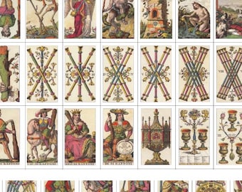 Small Vintage Carlo Della Rocca Classic Tarot Stickers (1 inch) - Full Deck - Tarot Journal - Tarot Journaling - 78 Stickers - 712B