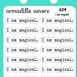 I Am Magical typografie stickers - dankbaar sticker dankbaarheid sticker mindfulness geestelijke gezondheid wellness zelfzorg zelfliefde planner - 624