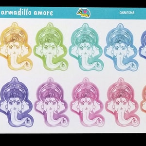 Adesivos de aquarela Ganesha - Hinduísmo, Ganesh, Ganapati, Chakra, Índia, Deva, Budismo, Elefante - Adesivos transparentes - Adesivos para laptop - 414