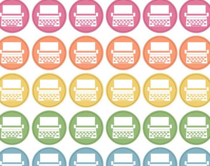Typewriter Icon Reminder Stickers {42 Fancy Matte Planner Stickers, Double Rainbow} 128