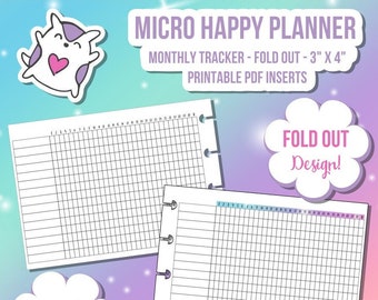 MICRO HP Happy Planner Notes Monthly Tracker Digital Printable Insert 1055