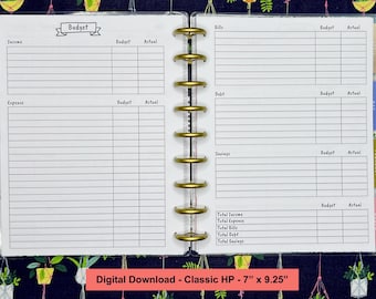CLASSIC HP Extended Budget Planner Printable - Financial Printable Tracker, Savings Printable, Financial Planner, Happy Planner pdf