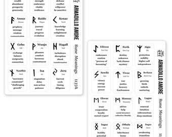 Rune Meaning Stickers - Norse Viking Elder Futhark Runes Divination Interpretation Sticker - 1137