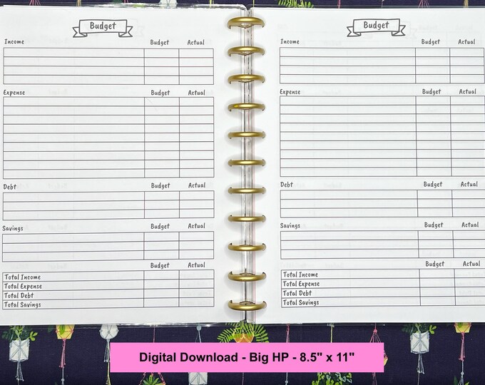 BIG HP Simple Budget Planner Printable - Financial Printable Tracker, Savings Printable, Financial Planner, Budget Planner pdf - Letter Size