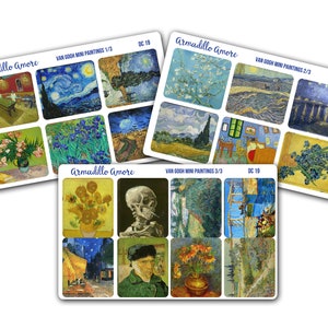 Vincent Van Gogh Mini Painting Stickers - Fine Art - Dutch Post-Impressionism - DC19
